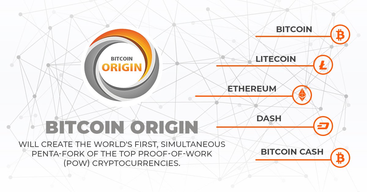 Bitcoin Origin will create the world's first, simultaneous Penta-fork of the top proof-of-work (PoW) cryptocurrencies. Visit our website: bitcoinorigin.io