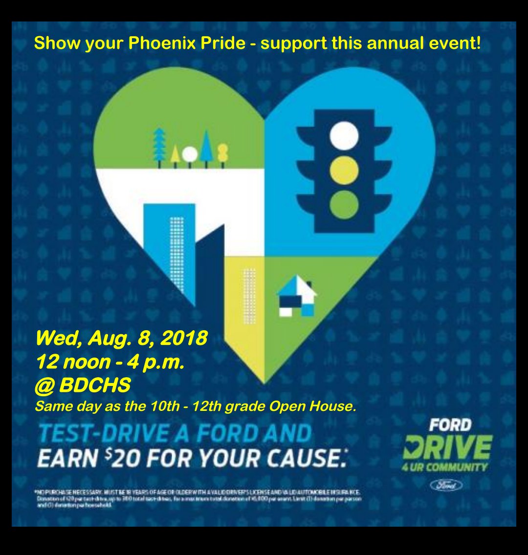 BDCHS_PHOENIX's tweet image. Calling all drivers, 18 &amp;amp; up! What a way to help our school! Thanks to @ElderFordTampa ! Please RT &amp;amp; share!