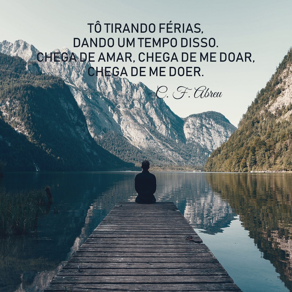 Às vezes, precisamos de um tempo disso tudo que é o amor.
#poeta #poema #poesia #texto #autor #prosa #frase #sentimento #pensamento #escritor #pensador #cfa #caiofernandoabreu #quesejadoce