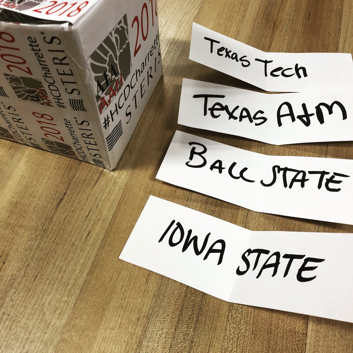 Sara_Shumbera's tweet photo. Excited about the 2018  @AIA_AAH @STERIS #HCDcharrette @HCDcon congrats to @TTUCoA @TAMUARCH @BallStateCAP @arch_iastate https://t.co/QByymdOllo