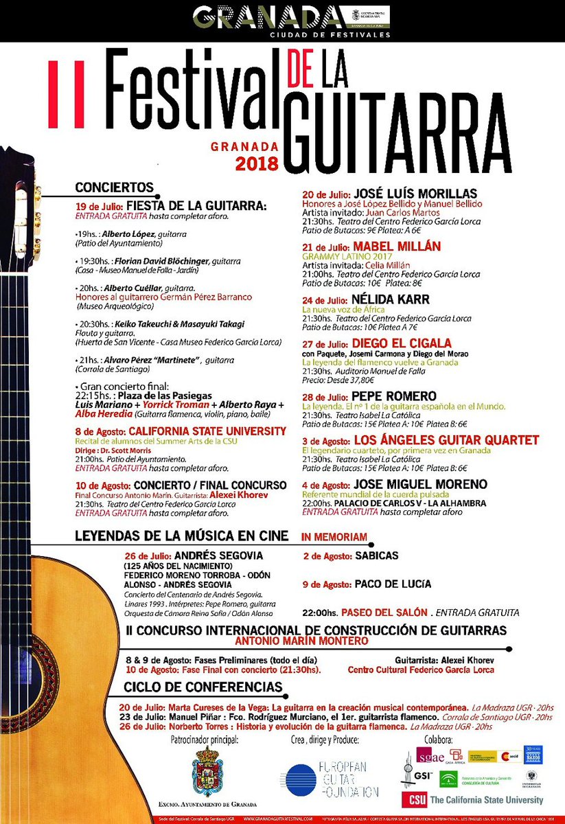 Pepe Romero es una de las leyendas vivas de la #Música y la #Guitarra, continuando su legado de más de 55 años de carrera con la misma ilusión y fuerza del primer día, llevando su Música a todos los rincones del mundo

Sáb 28 - 21:30h. - <a href="/TeatroICatolica/">TeatroIsabelCatólica</a>

quehagogranada.blogspot.com/2018/07/concie…