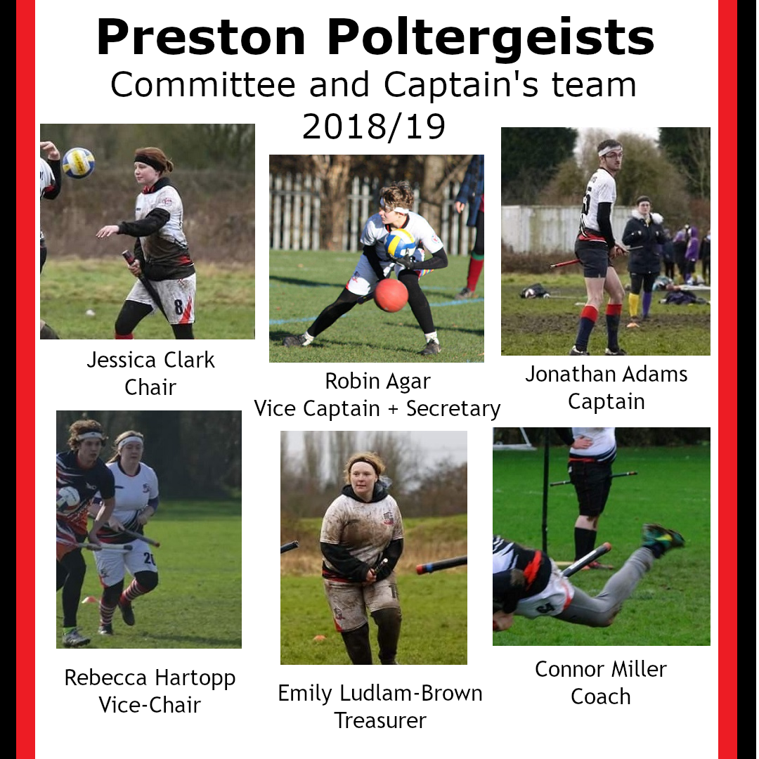 The UCLan Quidditch team are proud to introduce our new 2018-2019 committee, along with the Captain's Team