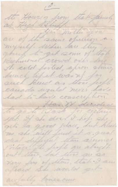 “Yes mother you are of the same opinion as myself.  When are they going to get some of that Richmond crowd over here? The cold footed apron string bunch, if it wasn’t for such kind as those people, Canada would never have had to have conscription.” goo.gl/A3LKdb