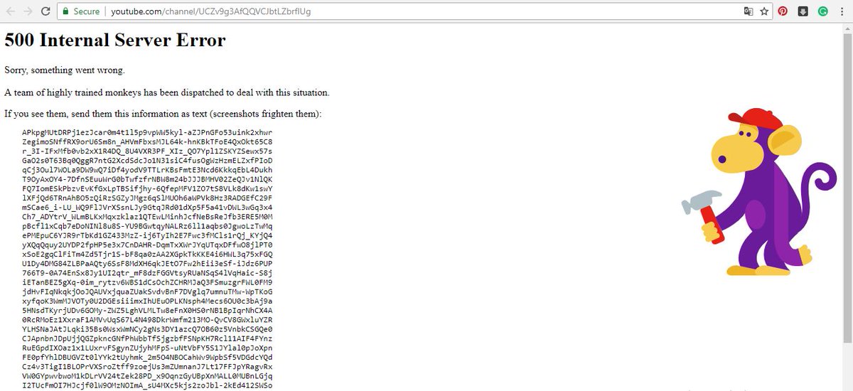 allualap's tweet image. hello @YouTube @YouTubeIndia @YTCreators @TeamYouTube @YouTubeTrends #youtube #internalservererror @Google tell your monkeys to fix it !!