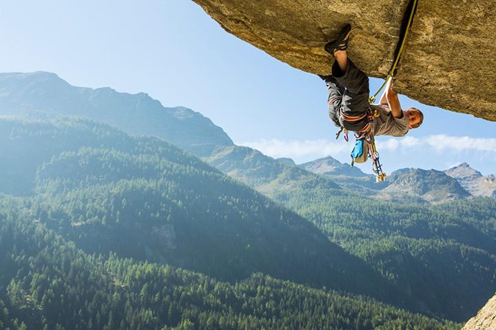 Pete Whittaker builds his wide crack resume on Legoland, 7b+, Valle dell’Orco, Italy. Photo: Andrew Burr