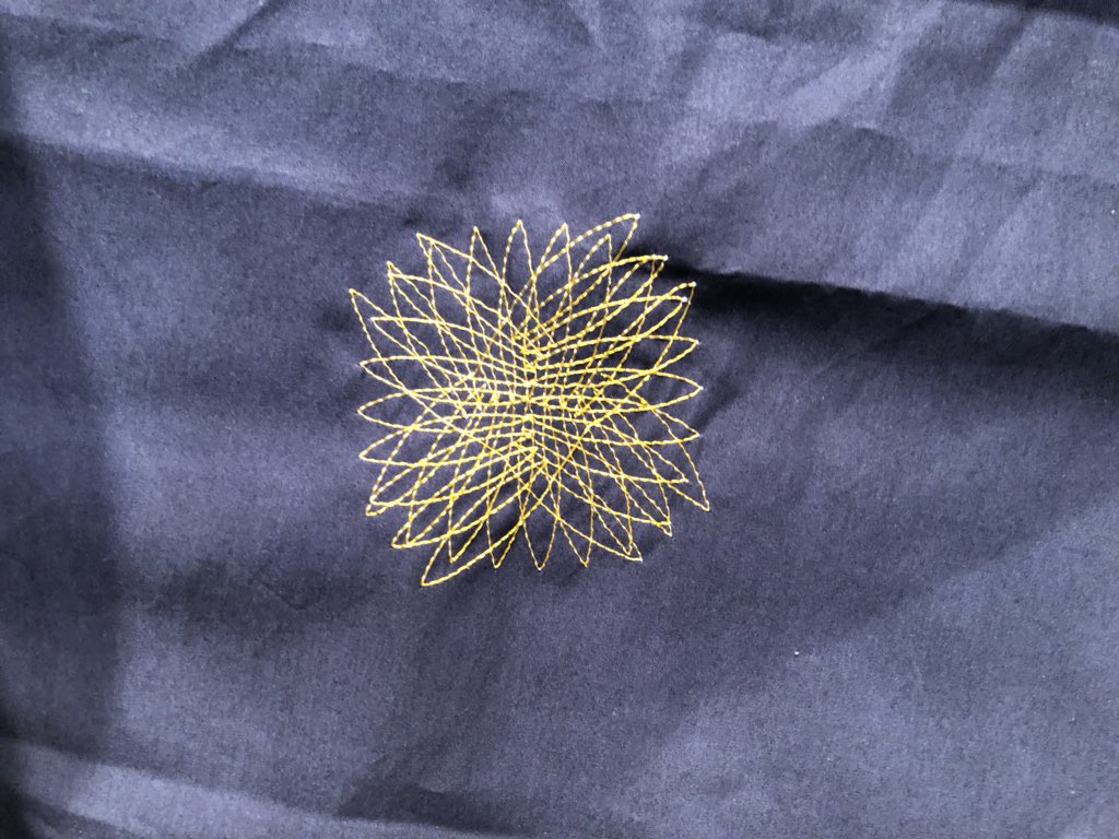 krswan's tweet image. Stitching my code with @turtlestitch! #scratchMIT2018