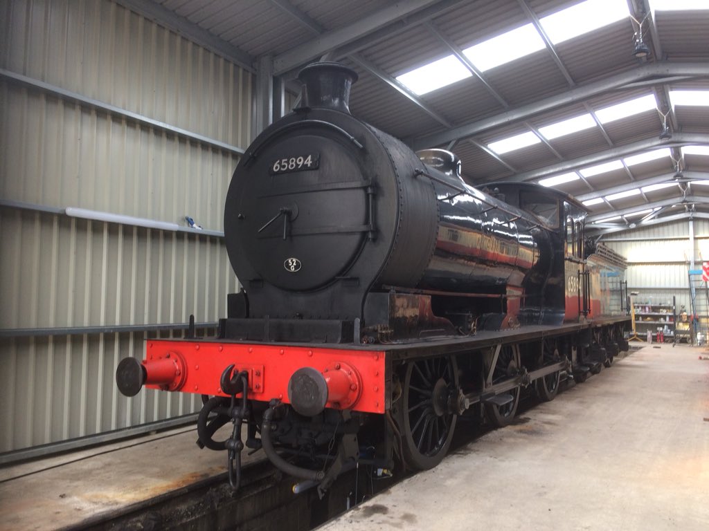 The J27 North Eastern Railway steam locomotive has now arrived at Leeming Bar ready for 4 weeks of operation on the Wensleydale Railway.  Services start on Tuesday 31st July.  Looks at home in our excellent new shed.  Please retweet.