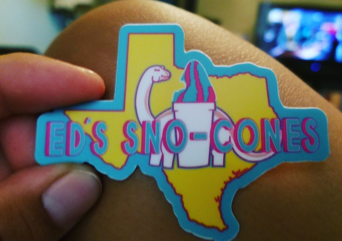 EdsSnoCones's tweet photo. Yaaas look at our adorable new stickers!! Only $2! #Texasproud #womenownedbusiness #supportyourlocalgirlgang #EdsSnoCones 💛💚💕🦕😍
@stickermule https://t.co/vuKKr945yF