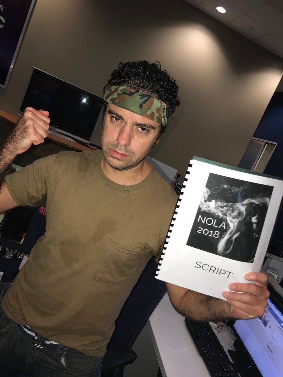 KennyLopez_TV's tweet photo. Getting ready to emcee tonight's warrior-themed cancer survivor runway fashion show and celebration---"You Night" @YouNightEmpower #younight #script #emcee #cancersurvivors #cancer #cancerresearch #empowerment #nola https://t.co/P2m3e0p7CU