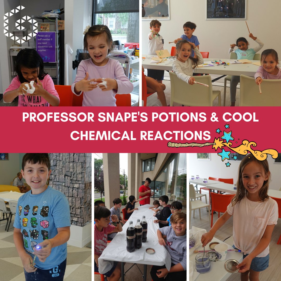 GeniusGemsLLC's tweet photo. Genius Gems Hogwarts has been a blast! We created our own slime and sparkling potions, LED light wands, and learned about cool chemical reactions! https://t.co/ZiyPPjBYaN