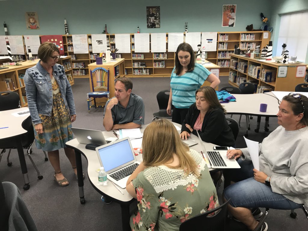 rockyriverelem's tweet photo. Rocky River teachers are hard at work planning awesome math lessons for our new units this year. #RRESSummerPD18 https://t.co/G1I65sMbhk