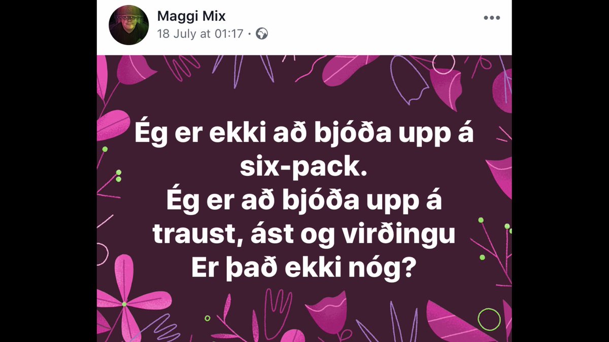 Hitti gamlan kunningja í ræktinni.

Hann: Er verið að taka á því?

Ég: