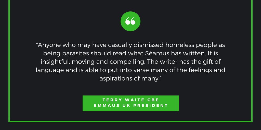 EmmausNorfolk_W's tweet photo. #NoHomelessProblem is a collection of poems written by Séamus Fox, giving 44 formerly homeless people a way to share their struggles and experience of #homelessness.
Thought-provoking, disturbing and enlightening - congratulations Séamus.
Buy now: https://t.co/Hyc96np0KD https://t.co/pf15hQ3Mbi