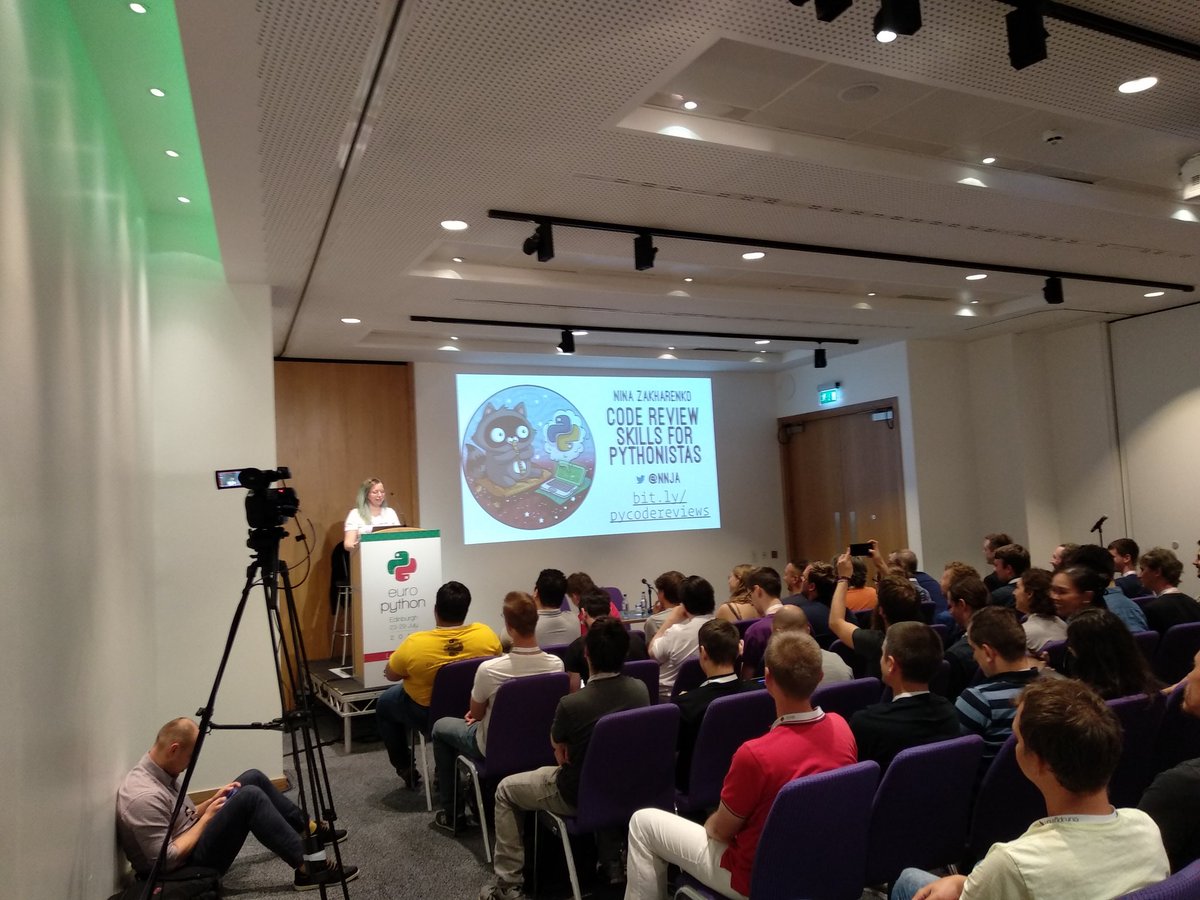 janskrle's tweet image. Awesome talk about importance and etiquette of code reviews by #nnja at #EuroPython #EuroPython2018