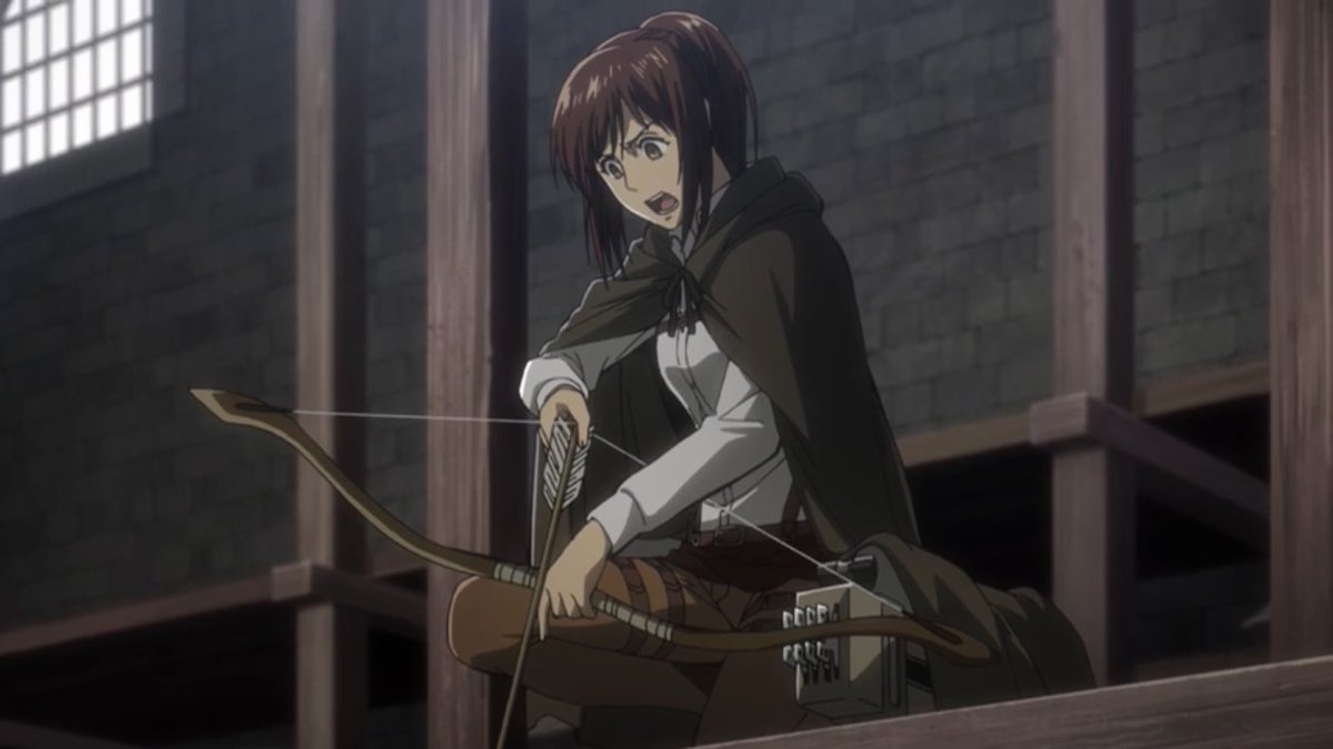 進撃の巨人 サシャちゃんお誕生日おめでとう 食いしん坊なサシャちゃん 可愛らしくて大好きです 弓矢を射るときは天使 写真はあえて3期の好きなシーンで サシャブラウス生誕祭18