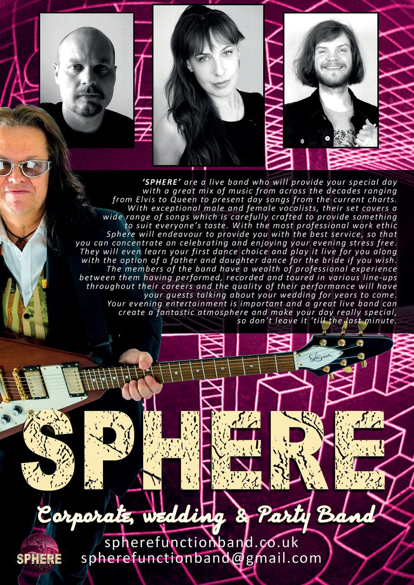 ToHaveToHolds's tweet image. SPHERE are an exciting and dynamic function band that will make your event so memorable, your guests will talk about it for years. Contact spherefunctionband@gmail.com or visit spherefunctionband.co.uk #spherefunctionband