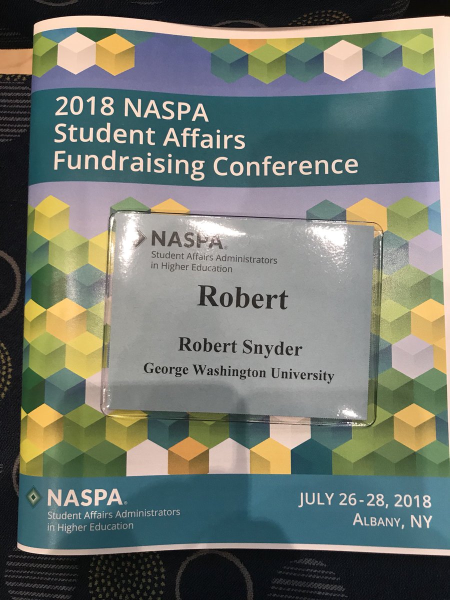 robertssnyder's tweet photo. Back at @ualbany to rep @GWtweets in presenting “Taking Your Student Affairs Fundraising Program to the Next Level” pre-con with #SAPro colleagues from @LSU and @floridastate @NASPAtweets Student Affairs Fundraising Conference. Thanks for the invite! #SAFC18 https://t.co/R7XPtMyAhk