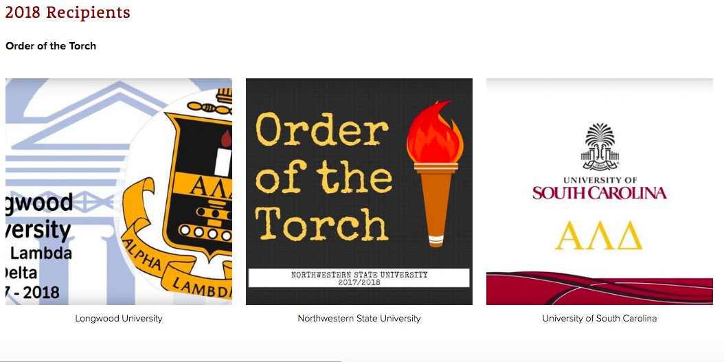 It is a honor to be awarded the Order of the Torch along with ALD chapters Longwood University &amp; Northwestern State University. You can see our Order of the Torch via the following link. ow.ly/cK1P30l7B7s