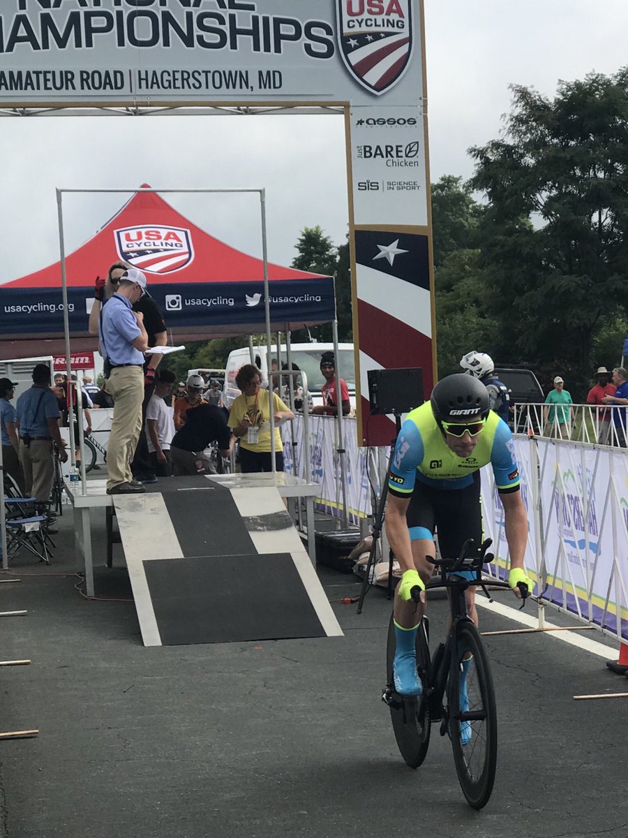 And @jacob__jonathan is the last elite rider to start and is on course. Go JJ! #usacycling