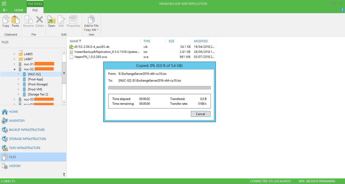 MicheleDomanico's tweet photo. Quick summer read: copy files using @Veeam console? Yes you can! Simple and fresh article to copy files across @VMware #vSphere #Hosts and #Datastores from any #vitualmachine https://t.co/Cm6L94b7wG @vExpert #homelab https://t.co/dKrLKXK1wN