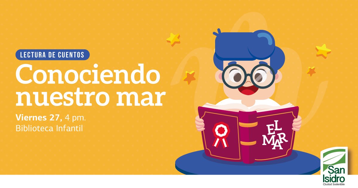 Finalizamos nuestro recorrido por el Perú conociendo las maravillas de nuestro mar con los cuentos "Del mar a la ciudad", "José Olaya" y "Cuidemos el mar peruano, el más productivo del mundo". Los esperamos este viernes 27 a las 4 pm en la calle Hermilio Hernández 395.