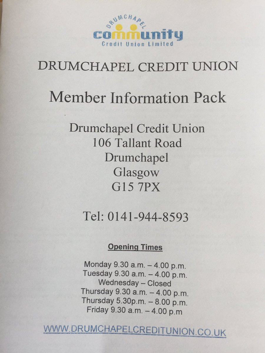 Great to meet the team at #Drumchapel Credit Union this morning. For the full range of services available, visit drumchapelcreditunion.co.uk