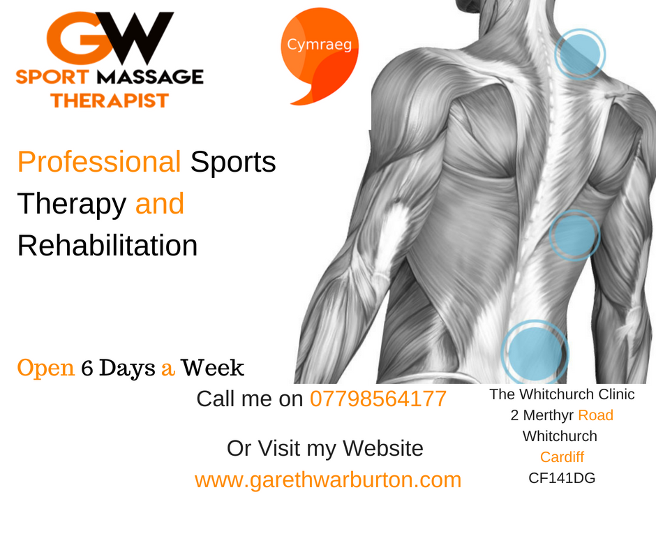 garethwarburto1's tweet photo. New clinic open in Whitchurch Cardiff. Deep tissue massage injury help soft tissue manipulation and everything in-between. Yn cynnig y gwasanaeth mewn Cymraeg hefyd. Im open 6 days a week including evenings. RT @yrawrgymraeg @cymraeg @RhiwbinaInfo @rhiwbinarecclub @WelshAthletics https://t.co/wggOkWQjad