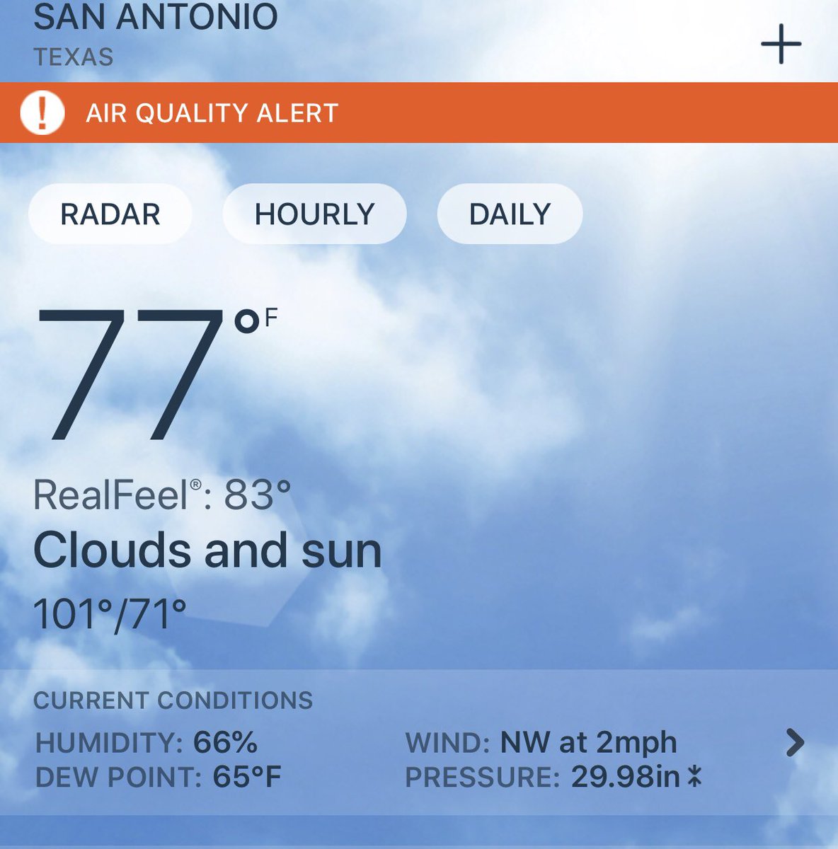 Cold front in Texas. Literally feels like fall today. #texasheat #texas