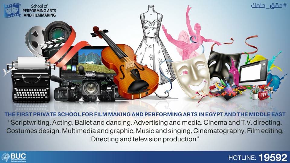 BUCnews_'s tweet photo. The first private school for film making and performing arts in Egypt and the Middle East!

It grants a bachelor degree accredited by Supreme Council of Universities with 4 years of study.

Apply now and make your dream come true!

Hotline: 19592
#BUC
#unleashing_your_potential https://t.co/RnWXNFY6Lz