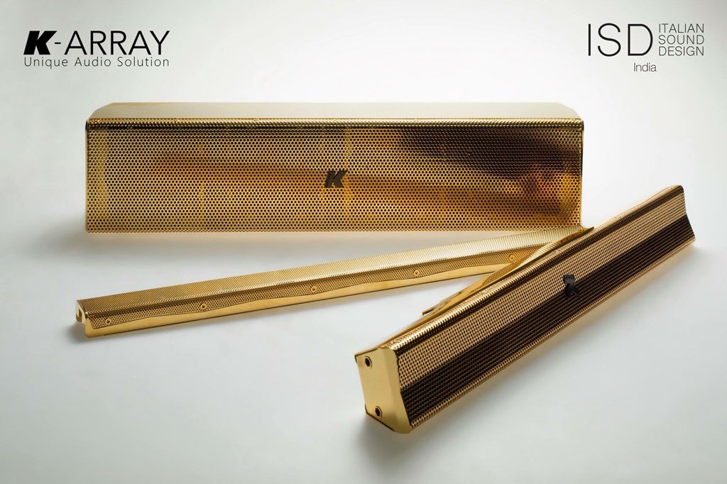 ISDIndia_'s tweet image. 24-Karat Gold Plated Speakers - Yes its possible ! Range of premium finishes from K-Array - available in #India. 

#karray #isdindia #ItalianSoundDesign