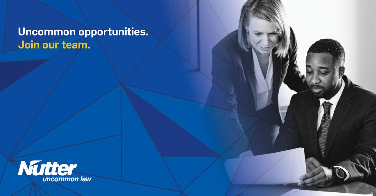 NutterLaw's tweet photo. Join one of the best mid-sized law firms in Boston. Learn more: https://t.co/L6uq5I6a6I #HiringinBos #UncommonOpps https://t.co/2svkv915Bt