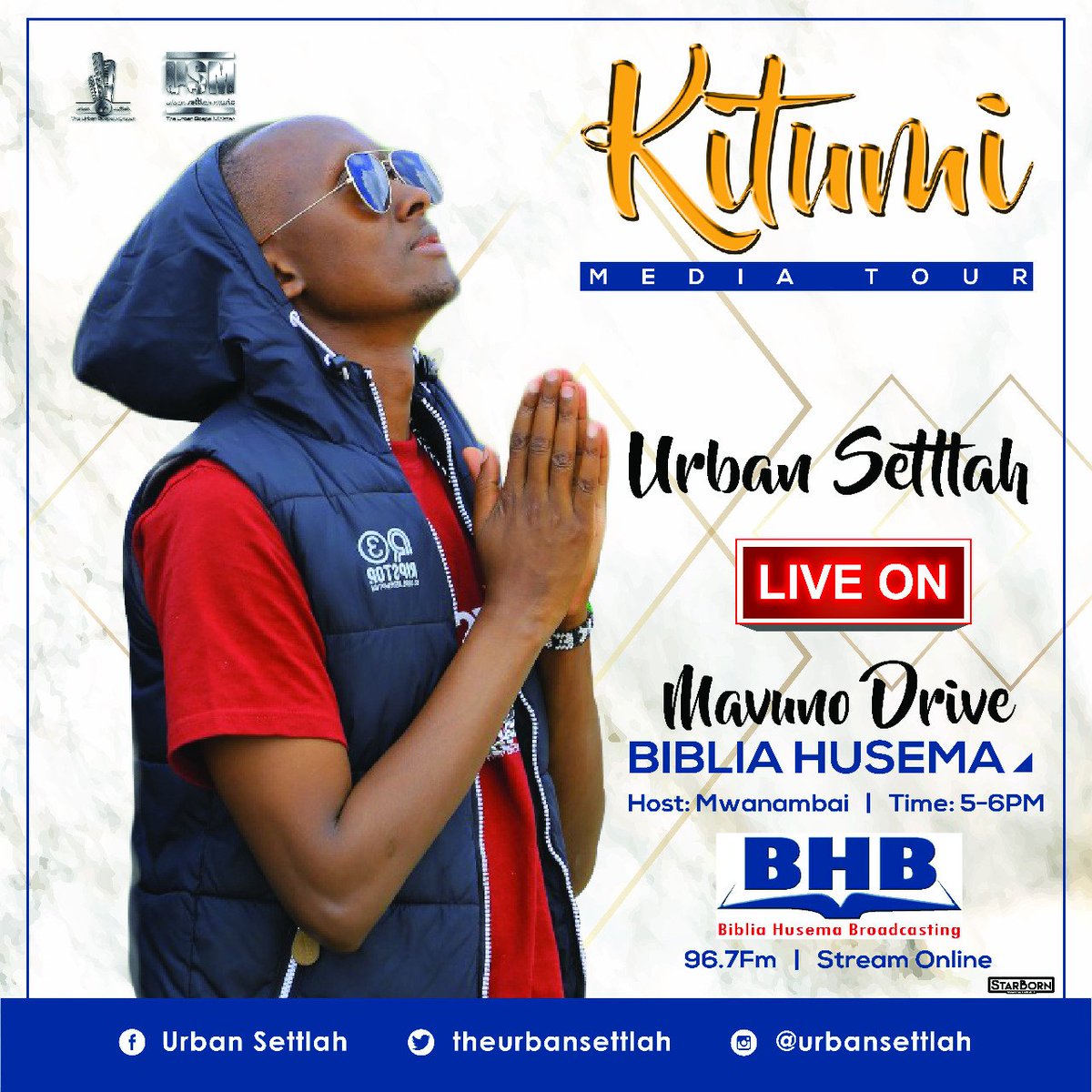 theurbansettlah's tweet photo. The journey has never been easy but im always overwhelmed at how God works and about his faithfulness.#NitakusifuMilele lets catch up tomorrow on the #BiggestDriveShowInNairobi #MavunoDrive on #96.7Fm #BibliaHusema hosted by @mwanambai as i share my #Testimony #Kitumi #Sifa https://t.co/FaHaRWJtkG
