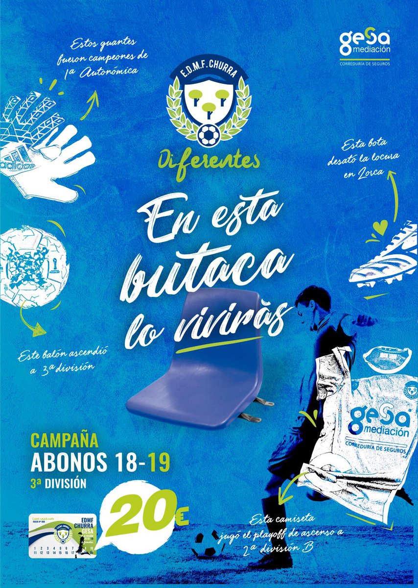 Recuerda que ya puedes adquirir tu carnet de Gesa Churra para la temporada 18-19 en:

- Bar la Frontera (Churra)
- Router Informática (Cabezo)
- Cantina (Churra)

Y en las oficinas de GESA | Avda de la Libertad 1 Edif. Clara entresuelo adjunto.