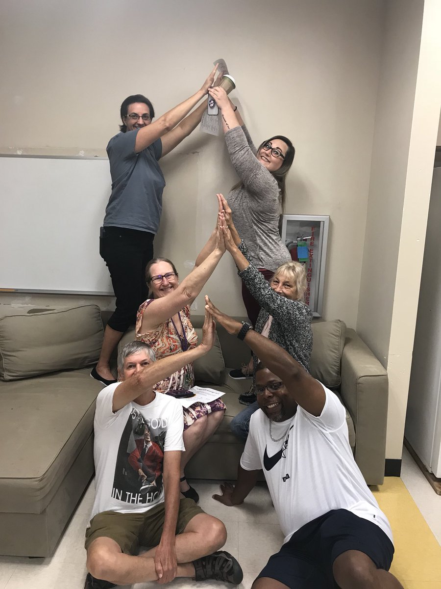 MsThornton4's tweet photo. A human pyramid from team #bisonmane #TheBisonHerd https://t.co/kmkF25Yyup