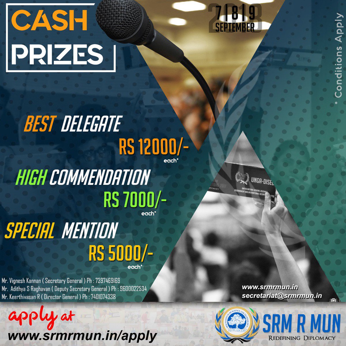srmrmun's tweet photo. This September!
Come, discuss, deliberate!
Apply now at: https://t.co/Xo92FC9Blb
#SRMRMUN2018
#RedefiningDiplomacy https://t.co/UAgmQuHq4l