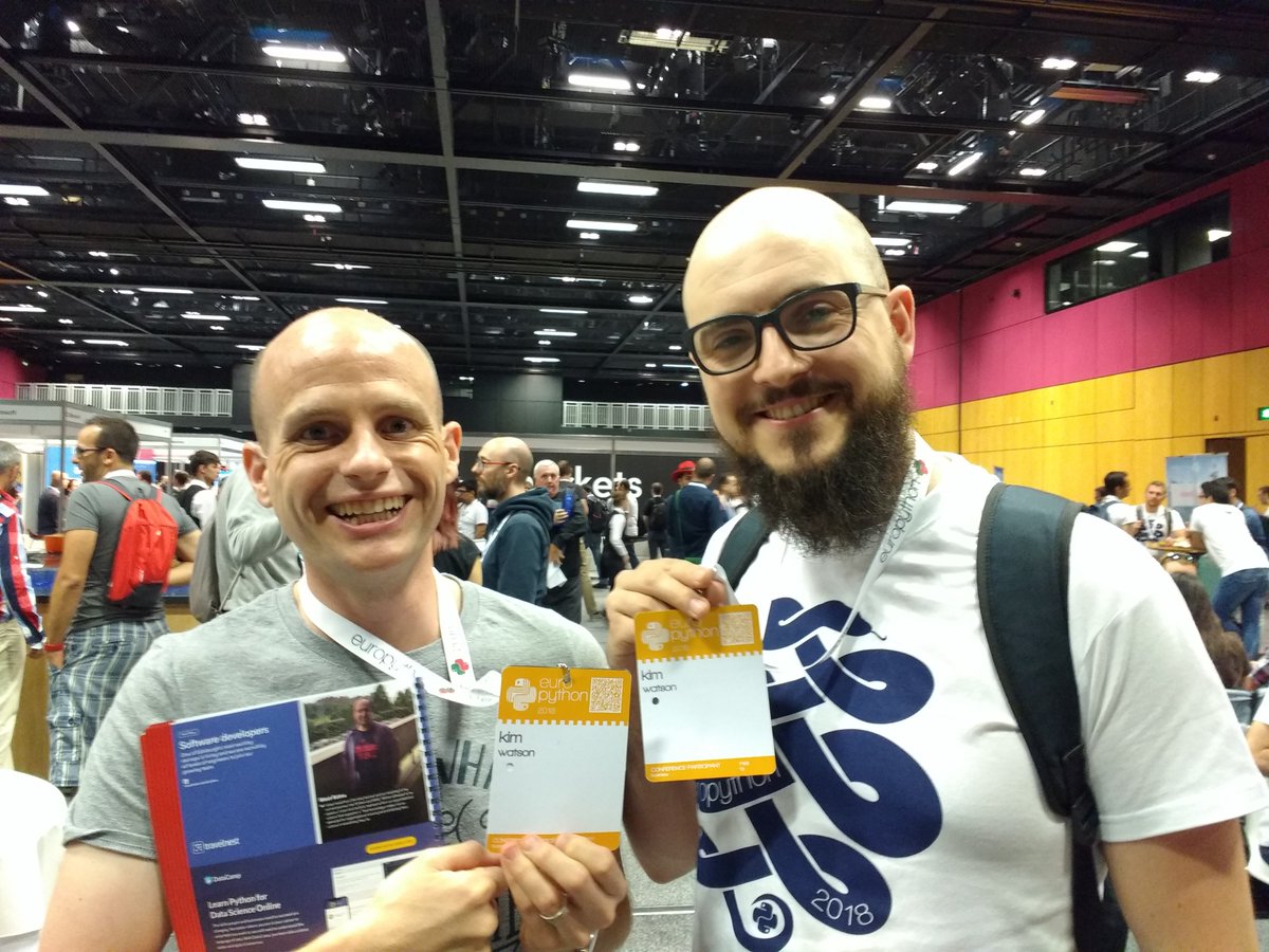 Travelnest's tweet image. @tinglingham and Eddie enjoying being @KimiWats for the day! #TravelNestLife #Europython #EuroPython2018