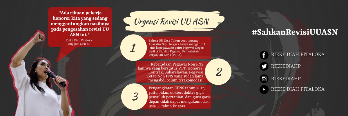 Seberapa penting revisi UU ASN? Yuk simak infonya disini

#riekediahpitaloka #riekediahp #DPRRI #SahkanRevisiUUASN #Kabupatenbekasi #karawang #purwakarta #komisi6 #dutaLIPI #dutaANRI