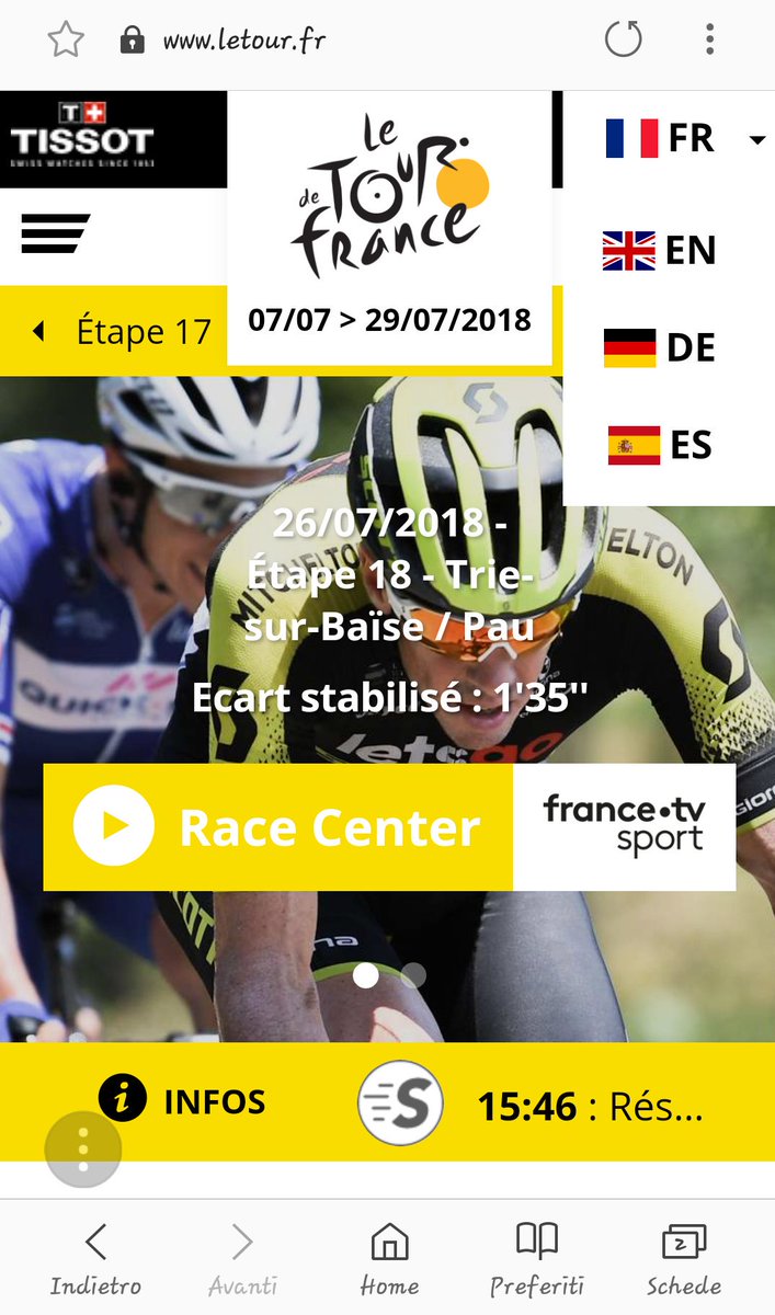 beppegurzi's tweet photo. Chiedo venia, come mai sul sito ufficiale del #TourdeFrance, scorrendo il menu a tendina delle lingue, non compare la lingua italiana? Buon lavoro #RaiTour18 https://t.co/Xz7QRCuZ3p