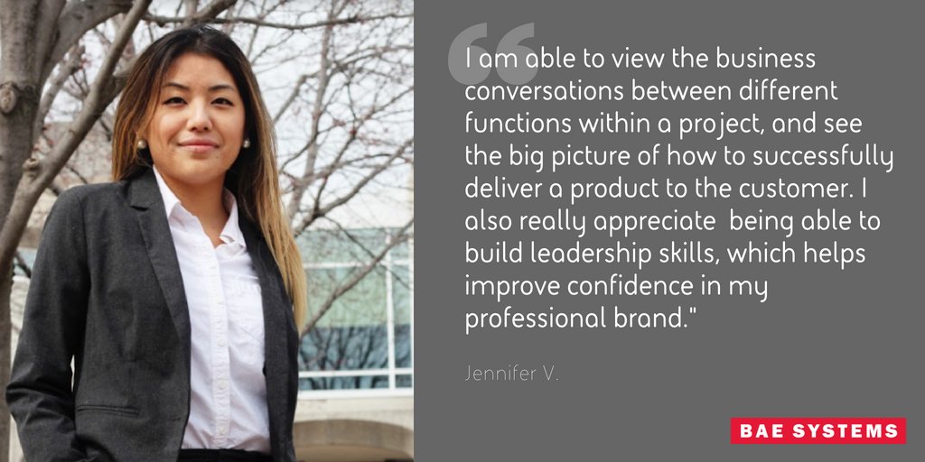 BAES_Careers's tweet photo. Happy #NationalInternDay! Today, we'd like to recognize all of our talented interns and the value they bring daily. We'll be sharing stories throughout the day, starting with Jennifer. https://t.co/sI8UxbZiKe