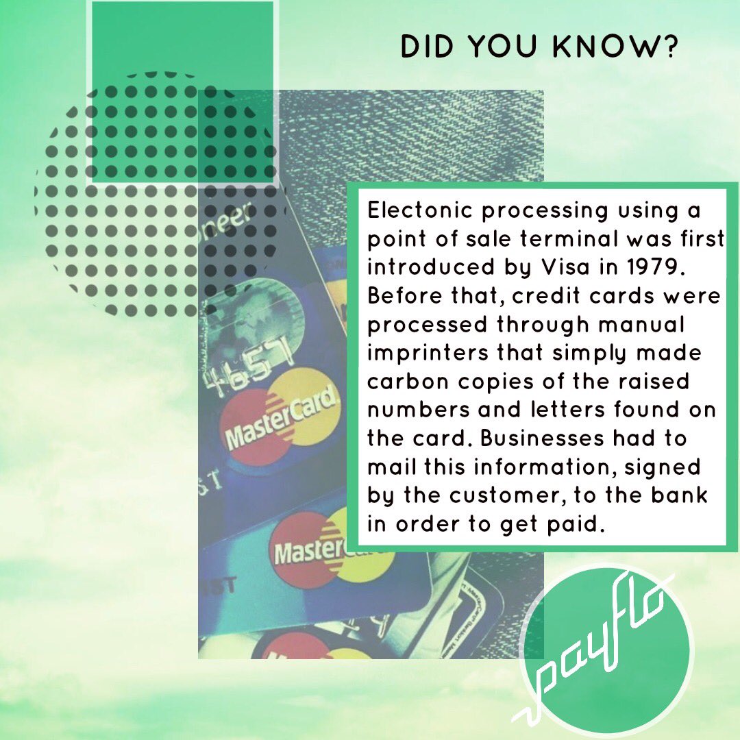 paymentflo's tweet photo. #TBT to the first credit card processing machines! 💳
Keep up-to-date with the latest in payment processing by visiting https://t.co/6em0gio25t. 
#didyouknow #history #visa #paymentprocessing #creditcard #debitcard #pointofsale #business #smallbusiness #smallbiz #fintech #payflo https://t.co/O2fkkgerUe