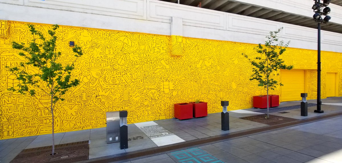 timothyogoodman's tweet photo. Some photos of the 75 foot long freestyle mural I finished in 15 hours in Salt Lake City a couple ago 💛 💛 https://t.co/ZT6lTnRnBP