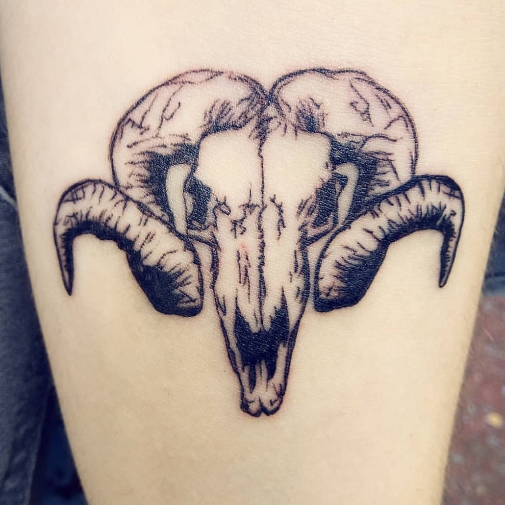 Goat Skull tattoo by Victor Portugal | Photo 14259