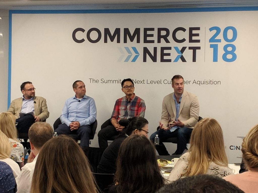 First panel of day 2 of @commercenext: Are Algorithms Killing Agencies? with @Tumitravel <a href="/wearejoybird/">wearejoybird</a> @sentientdai. Learning how AI is transforming the industry and disrupting traditional channels. #ai #cn2018 #commercenext