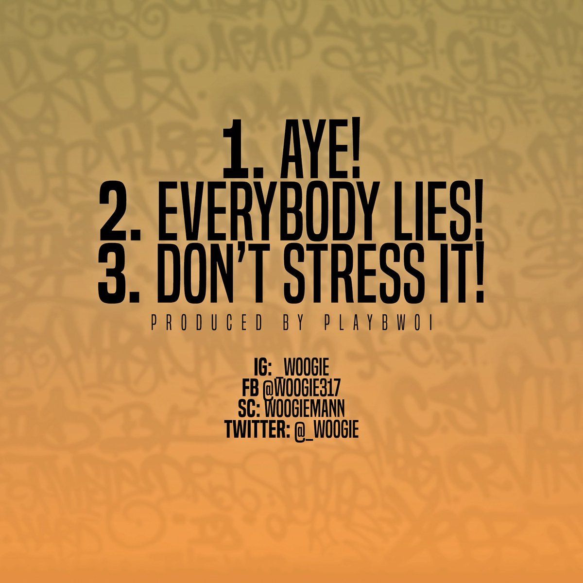 BiggWoog's tweet photo. Today’s new music! It’s only 3 songs bcuz I wanted to send out a direct message. Something I tell myself everytime im bothered by disloyalty or dishonesty. “AYE! EVERYBODY LIES! DONT STRESS IT!” You can’t control life. You can only control the way you react to it. That’s Reality. https://t.co/DoTSK9fsPO
