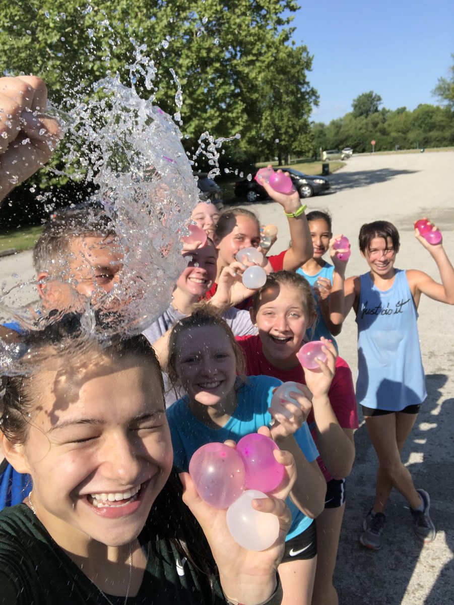 Water Balloon Thursday is a great way to recovery after a nice long run. #summerxc #trainforsuccess #golemont