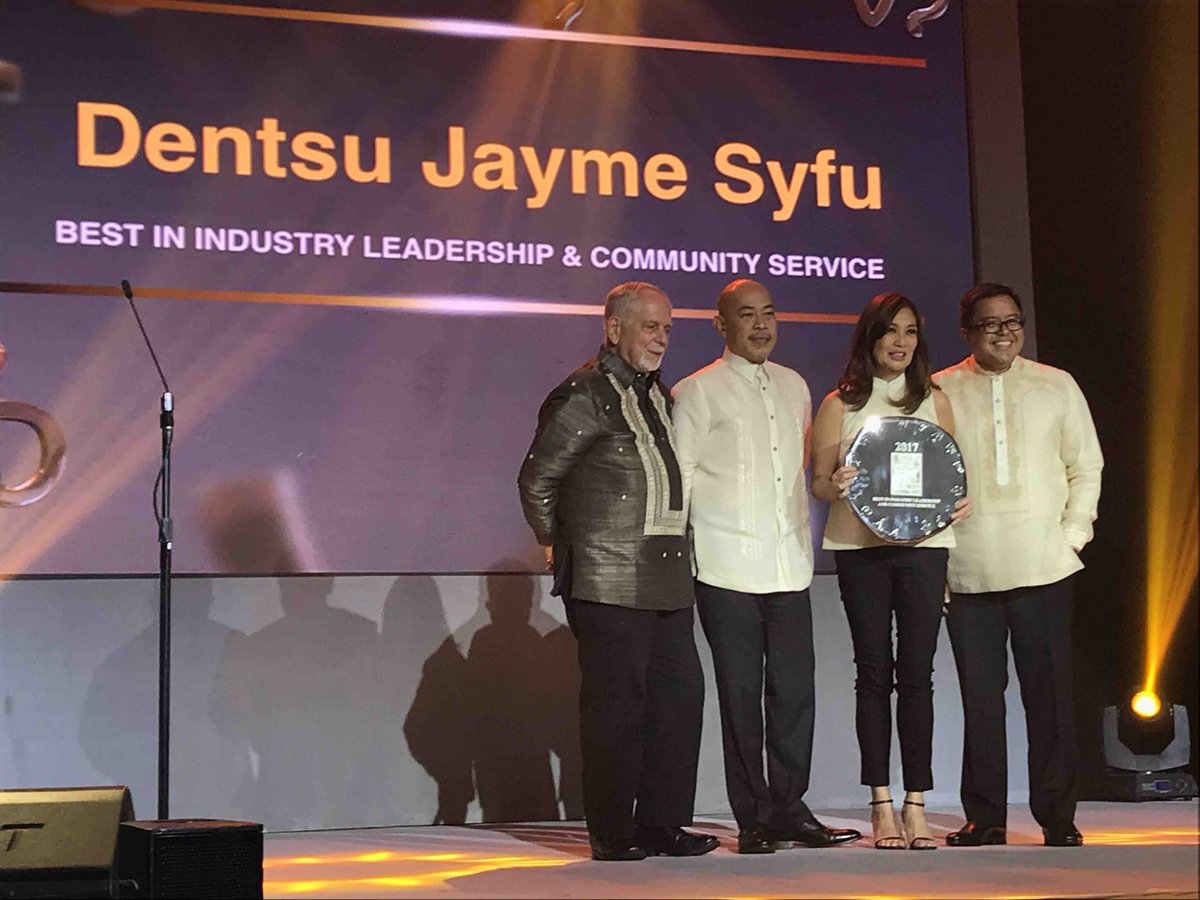 DC_Philippines's tweet photo. We're bringing home 2 metals tonight! Best in Creative, and Industry Leadership &amp; Community Service! Congratulations to the hardworking teams of DJS! 👏 #AOYAwards2018 https://t.co/CiYH6Zs2by