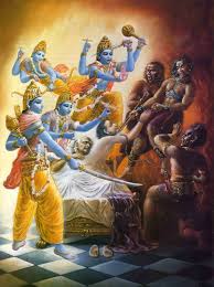 8. at death two types of messengers arrive to take the soul to its destination. 1. Vishnu dhoothas ( messengers of Vishnu )2. Yama dhoothas. ( messengers of Yama ) If one chants the name of the Lord at death Vishnu dhoothas arrive Anything else Yama dhoothas take charge