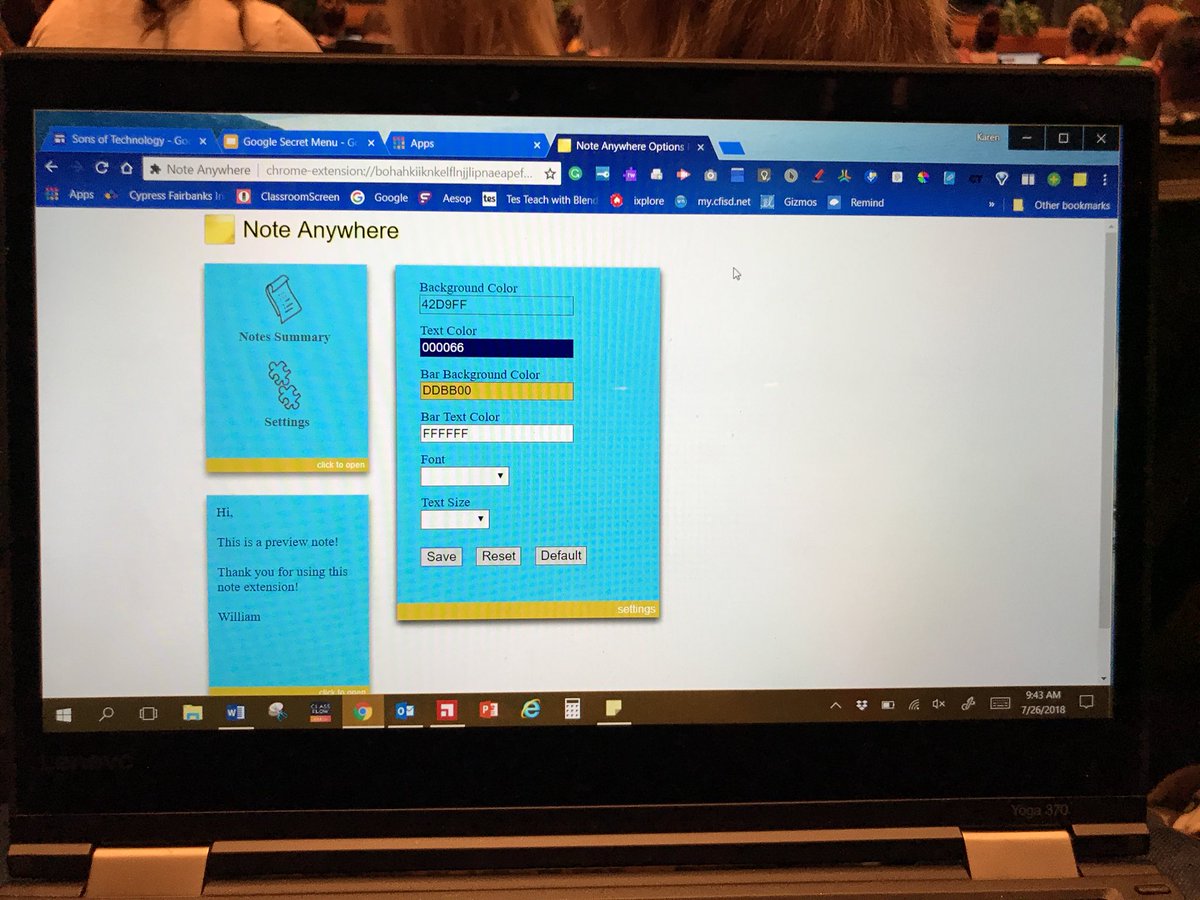 Counsel_KMalone's tweet photo. Notes Anywhere will eliminate having sticky notes all over your screen. Yay! @KHM2008 #CFISDWalker #CDWGetsIT #CFISDDLC @JoeMarquez70 https://t.co/4g7POJ48es