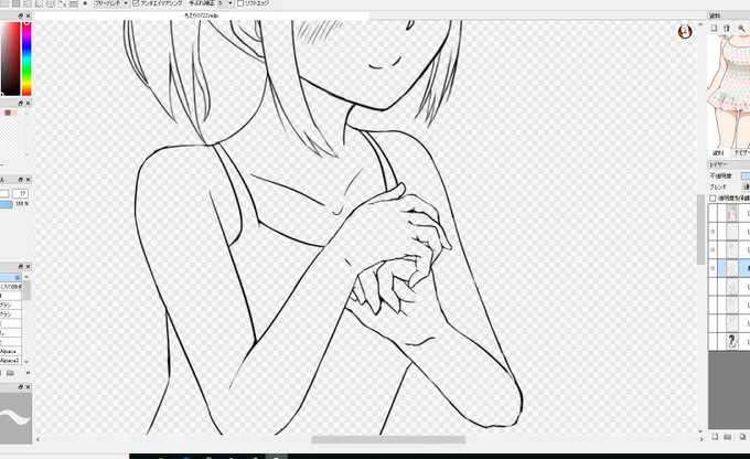 なんとなく今日までに絵を描き終えたかったんだけど、うーんこの進捗 