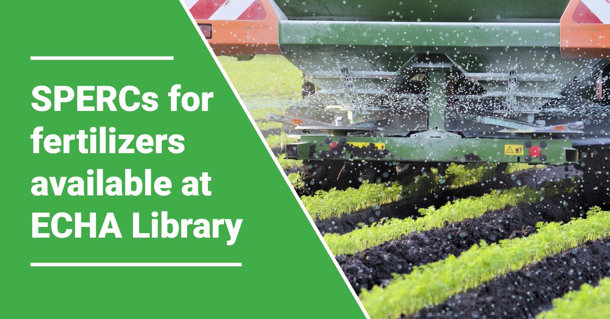 FertilizersEuro's tweet photo. Specific Environmental Release Categories (SPERCs) for fertilizers now available for download from ECHA User map library at --> https://t.co/civmvYHCsP @EU_ECHA #fertilisers #REACH2018 https://t.co/vi21N3Z6ja